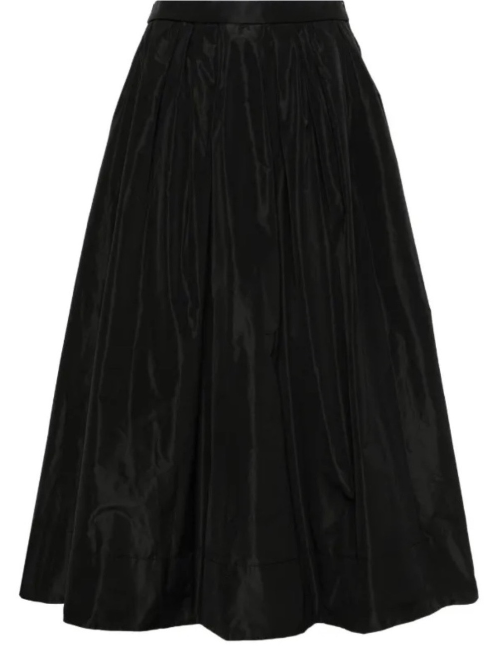 Maje Black Full A-Line Midi Skirt